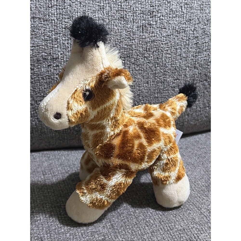 Aurora Gigi Giraffe Plush Beanbag Brown Mini Stuffed Animal 8" Floppy Soft Toy
